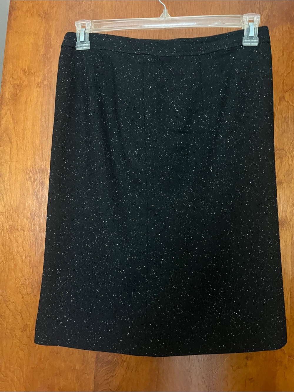Context Black Metallic-Thread Pencil Skirt